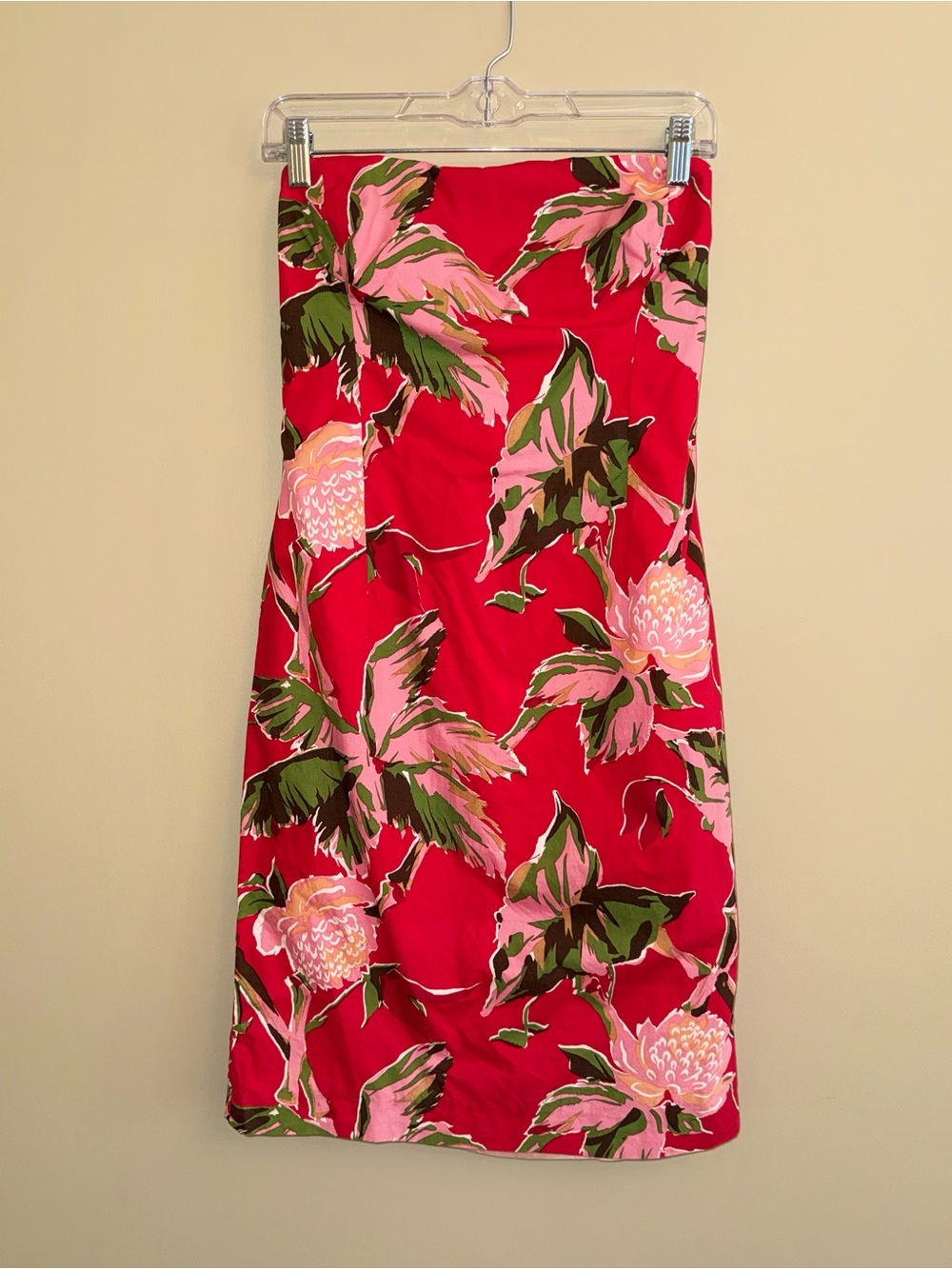 Helen Wang Strapless Floral Mini Dress Zip Back Sz 6 Vacation Resort Summer Chic